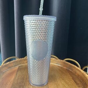 Starbucks Iridescent Silver Textured 24 oz Tumbler